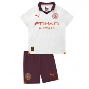 Manchester City babykläder Bortatröja barn 2023-24 Korta ärmar (+ Korta byxor)